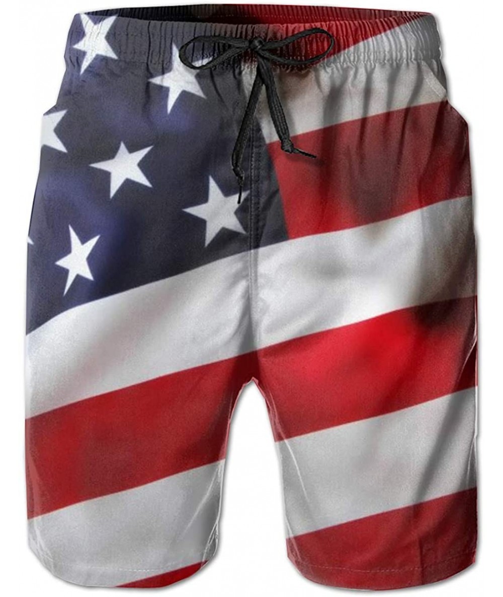 Board Shorts Adults Wicking Swim Trunks Beach Trunks for Fishing Workout - Vintage Patriotic American Flag 6 - C819040M0MY $5...