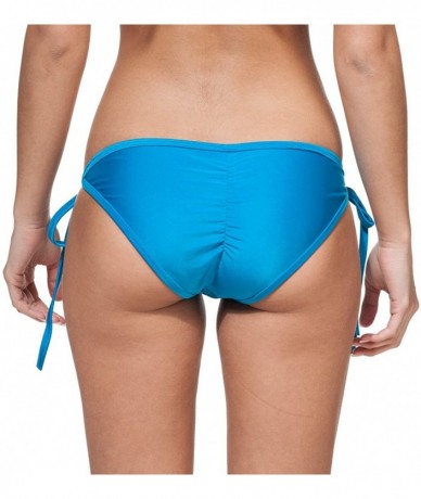 Tankinis Women's New Liquid or Shiny String Bikini Swimsuit Bottom - Turquoise - CA11K5NGCMJ $25.61