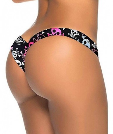 Bottoms Women Brazilian Bikini Bottom Thong Swimsuit Trunks Briefs - A - CG189IWS4HQ $19.59