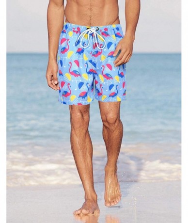 Board Shorts Mens Quick Dry Swim Trunks Beach Shorts for Men Surfing Swimming Bathing Suit - Neon Flamingos - CQ19656T7GO $19.56