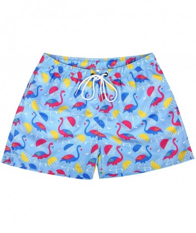 Board Shorts Mens Quick Dry Swim Trunks Beach Shorts for Men Surfing Swimming Bathing Suit - Neon Flamingos - CQ19656T7GO $19.56