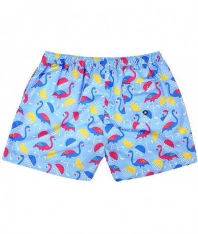 Board Shorts Mens Quick Dry Swim Trunks Beach Shorts for Men Surfing Swimming Bathing Suit - Neon Flamingos - CQ19656T7GO $19.56