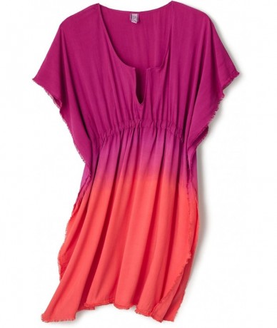 Cover-Ups Sunrise Poncho Cover Up - Fuchsia/Papaya - CD122XQSGQ5 $39.35