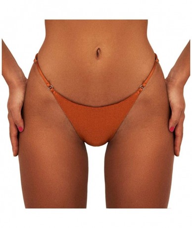 Bottoms Womens Basic Solid Hipster Bikini Swim Pants Shorts Bottom Swimsuit Swimwear Bathing - Coffee - CZ196M0W7LN $18.32