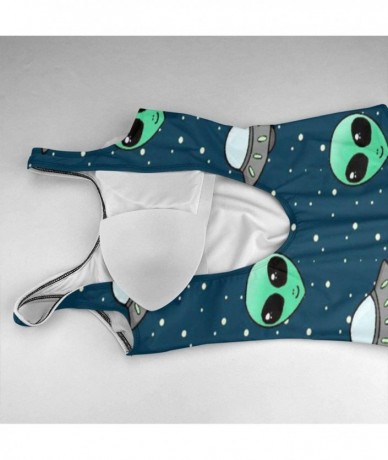 One-Pieces Women's Classic One Piece Swimsuit Beach Swimwear Bathing Suit(Akita Dog Triangles Pattern) Space Alien and Ufo He...