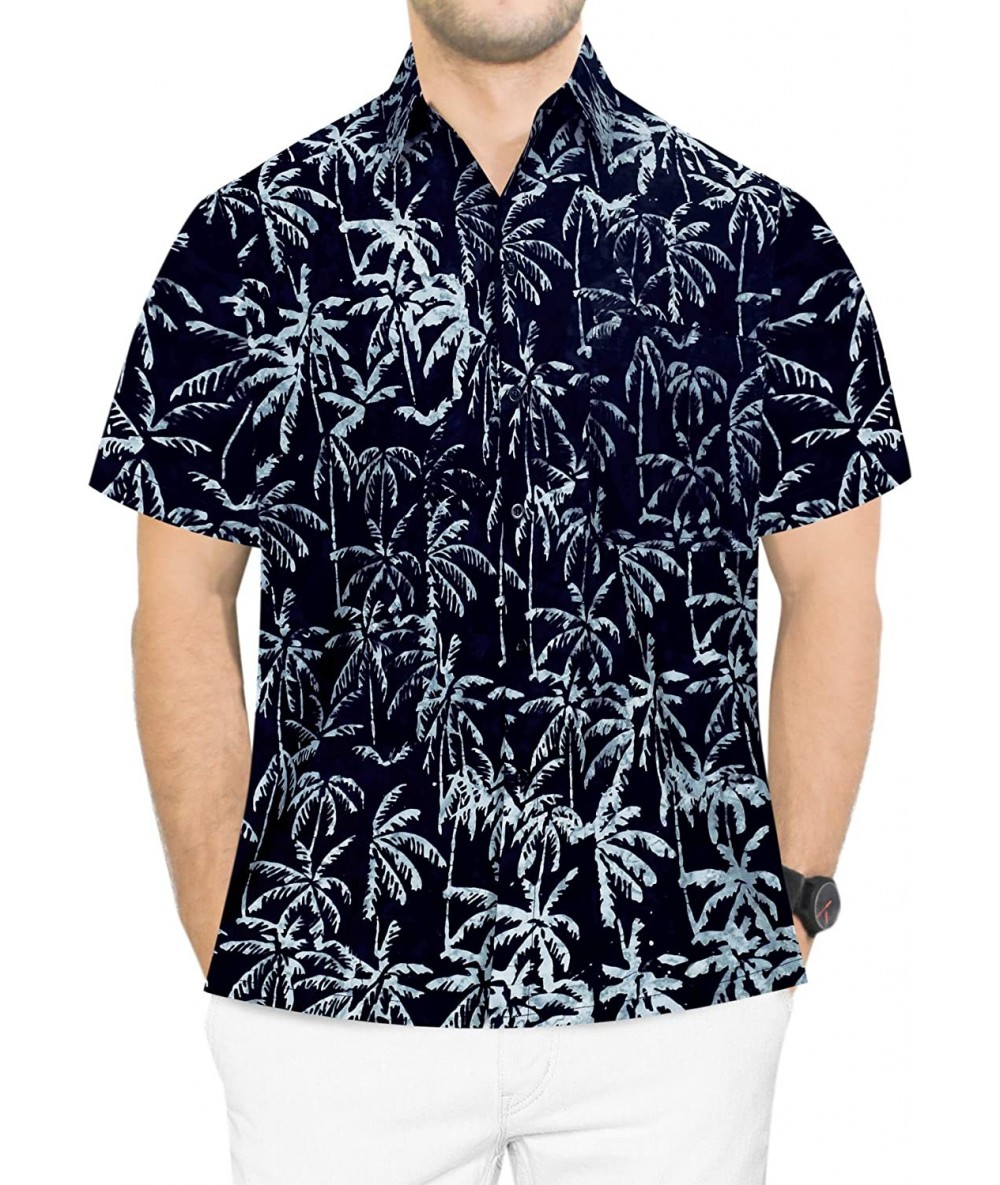 Cover-Ups Men's Night Club Party Dress Short Sleeve Hawaiian Shirt - Black_aa203 - C318R4T5WIY $41.78