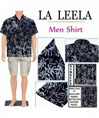 Cover-Ups Men's Night Club Party Dress Short Sleeve Hawaiian Shirt - Black_aa203 - C318R4T5WIY $41.78