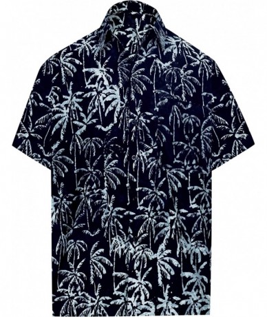 Cover-Ups Men's Night Club Party Dress Short Sleeve Hawaiian Shirt - Black_aa203 - C318R4T5WIY $41.78