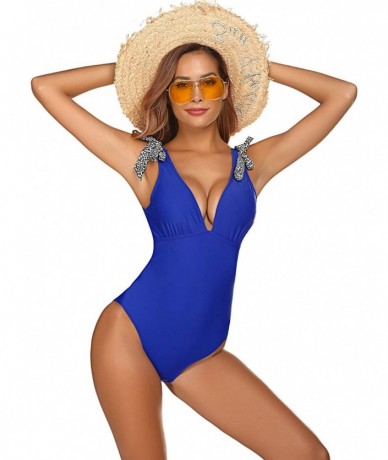 Sets Women's Swimsuit One Piece Sexy Tummy Control Swimwear Criss Cross Bathing Suit Monokinis - A-blue - C318R9TC32Q $41.78