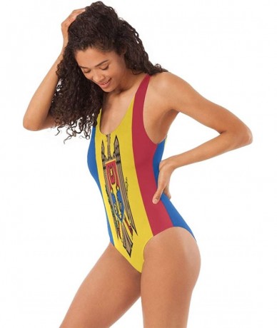 One-Pieces Womens Swimsuits Mexican Flag One Piece Tankini Girls Monokini - Moldova Flag - CP18QAT6U6O $43.83