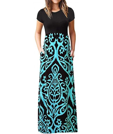 Racing Womens Maxi Dress- Ladies Loose Long Dress Party Dress - Black-05 - C718R2M0WOM $43.40