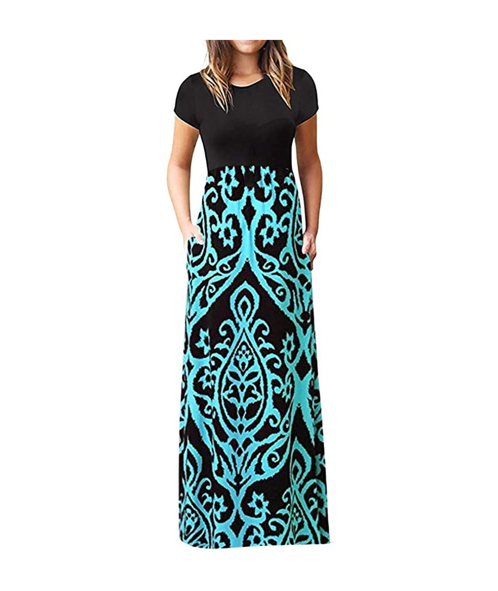 Racing Womens Maxi Dress- Ladies Loose Long Dress Party Dress - Black-05 - C718R2M0WOM $43.40