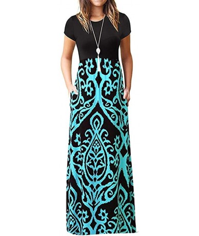 Racing Womens Maxi Dress- Ladies Loose Long Dress Party Dress - Black-05 - C718R2M0WOM $43.40