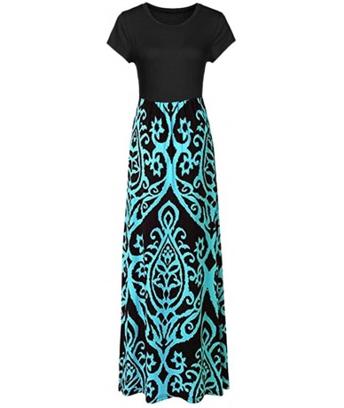 Racing Womens Maxi Dress- Ladies Loose Long Dress Party Dress - Black-05 - C718R2M0WOM $43.40