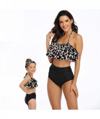 Bottoms Women Two Pieces Swimsuit Ruffle Swimwear Kids Girls Bikini Bathing Suit Mommy and Me Matching Family Beachwear Sets ...