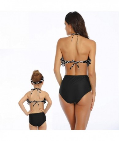 Bottoms Women Two Pieces Swimsuit Ruffle Swimwear Kids Girls Bikini Bathing Suit Mommy and Me Matching Family Beachwear Sets ...