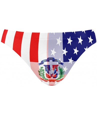 Briefs Mens Swim Bikini Briefs Swimwear Surf Shorts Trunks - Dominican Flag - CJ18UY5L5TE $47.66