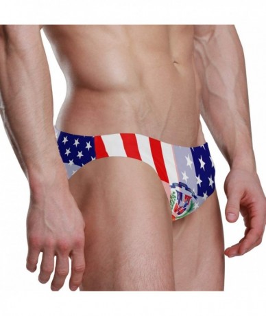 Briefs Mens Swim Bikini Briefs Swimwear Surf Shorts Trunks - Dominican Flag - CJ18UY5L5TE $47.66