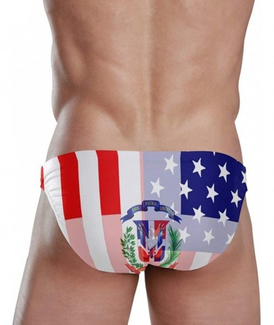 Briefs Mens Swim Bikini Briefs Swimwear Surf Shorts Trunks - Dominican Flag - CJ18UY5L5TE $47.66