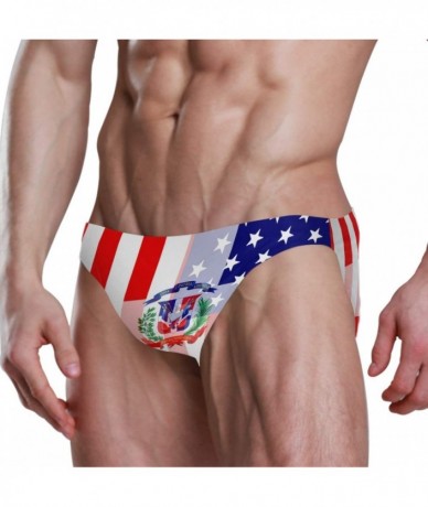 Briefs Mens Swim Bikini Briefs Swimwear Surf Shorts Trunks - Dominican Flag - CJ18UY5L5TE $47.66