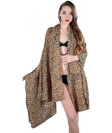 Cover-Ups Chiffon Thin Sarong Wrap Geometrical Design Plus Size Beach Cover Up - Coffee - CK18RESS3XO $21.49