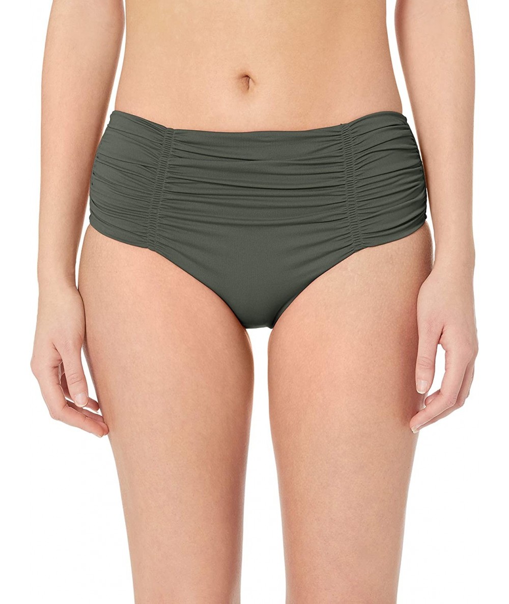 Tankinis Women's Gathered Front Retro Full Coverage Bikini Bottom Swimsuit - Forest - CV18KHGWS8O $84.63