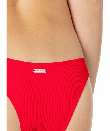 Bottoms Women's Dana Low Rise Cheeky Bikini Bottom Swimsuit - Ibiza Ribbed True Red - C518Z05HZKL $82.48