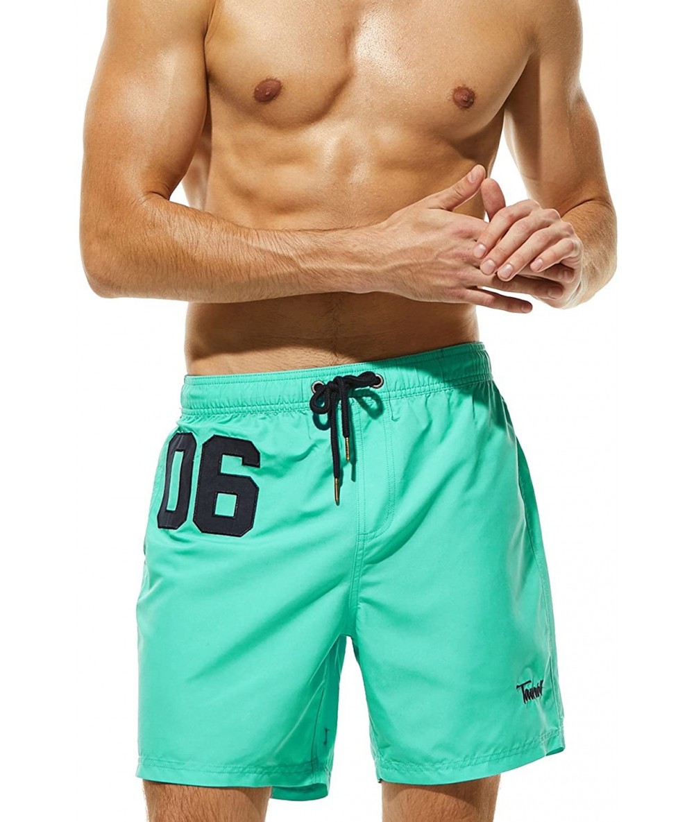 Racing Mens Sports Surfing Swimwear Board Shorts - 8302 Aqua - CF18G99M2ED $36.02