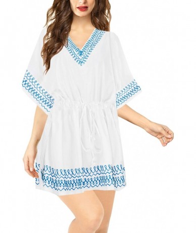 Cover-Ups Bikini Swimwear Swimsuit Beach Cover ups Women Summer Dress Digital - Cool White_a944 - CF18CIO52DZ $39.52