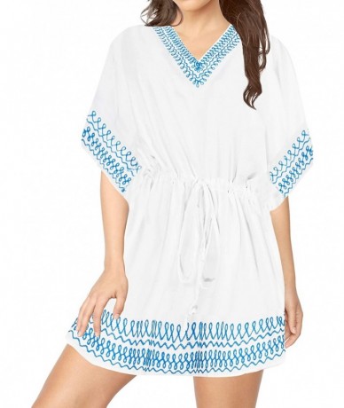 Cover-Ups Bikini Swimwear Swimsuit Beach Cover ups Women Summer Dress Digital - Cool White_a944 - CF18CIO52DZ $39.52