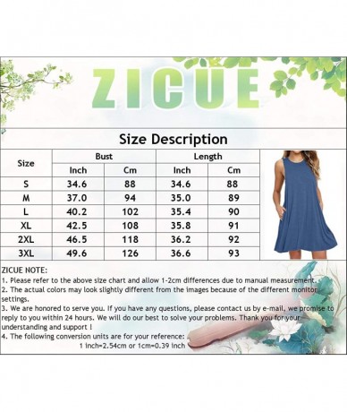 Cover-Ups Womens Sleeveless Summer Beach Dress T Shirt Simple Loose Sundress with Pockets Plus Size S-3XL - Green - CS196I9TL...