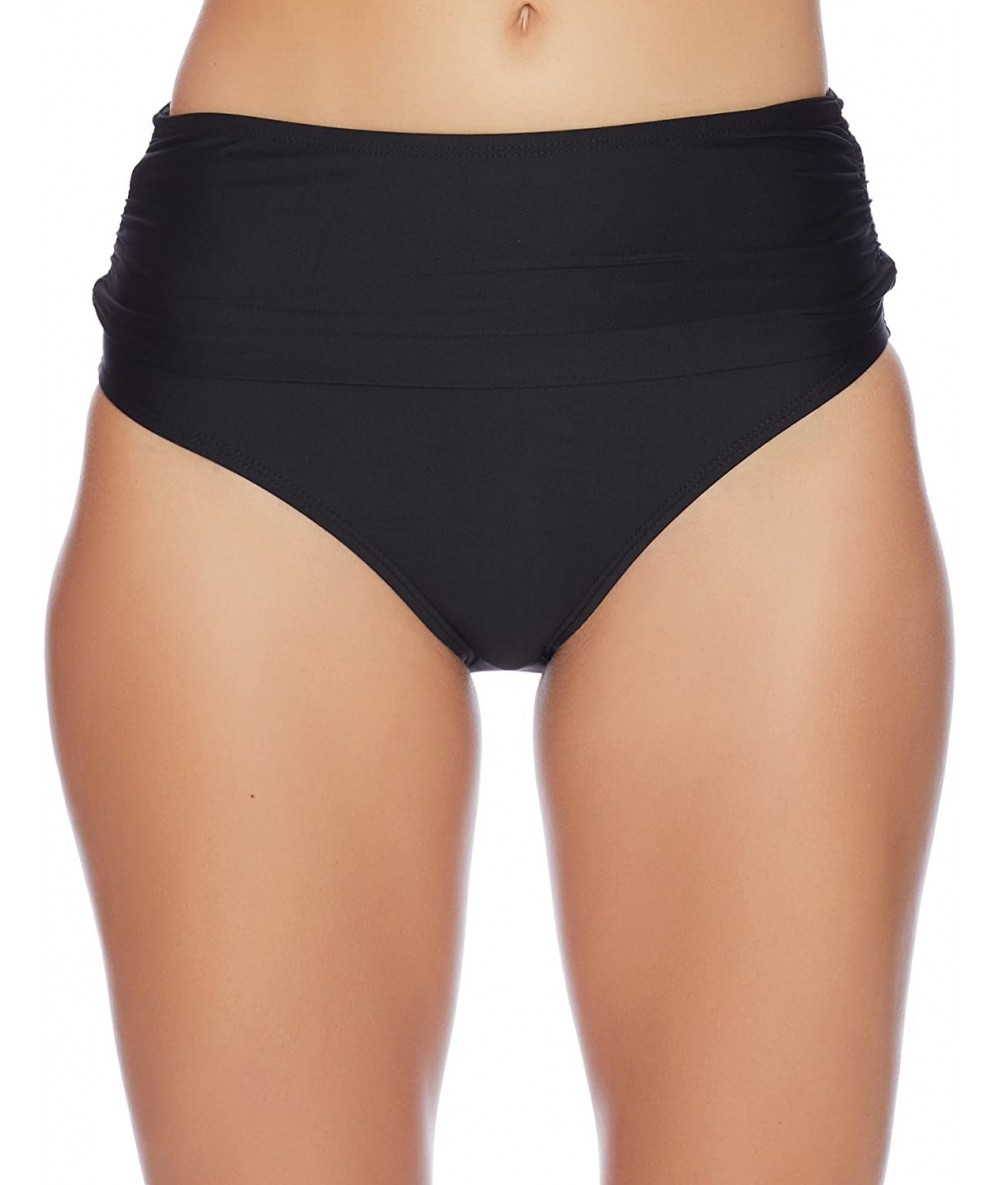 Sets Athena - Hey There Stud Fold Over High Waist Bikini Bottom Black - Black - CA187XK5GTZ $81.32