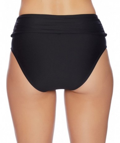 Sets Athena - Hey There Stud Fold Over High Waist Bikini Bottom Black - Black - CA187XK5GTZ $81.32