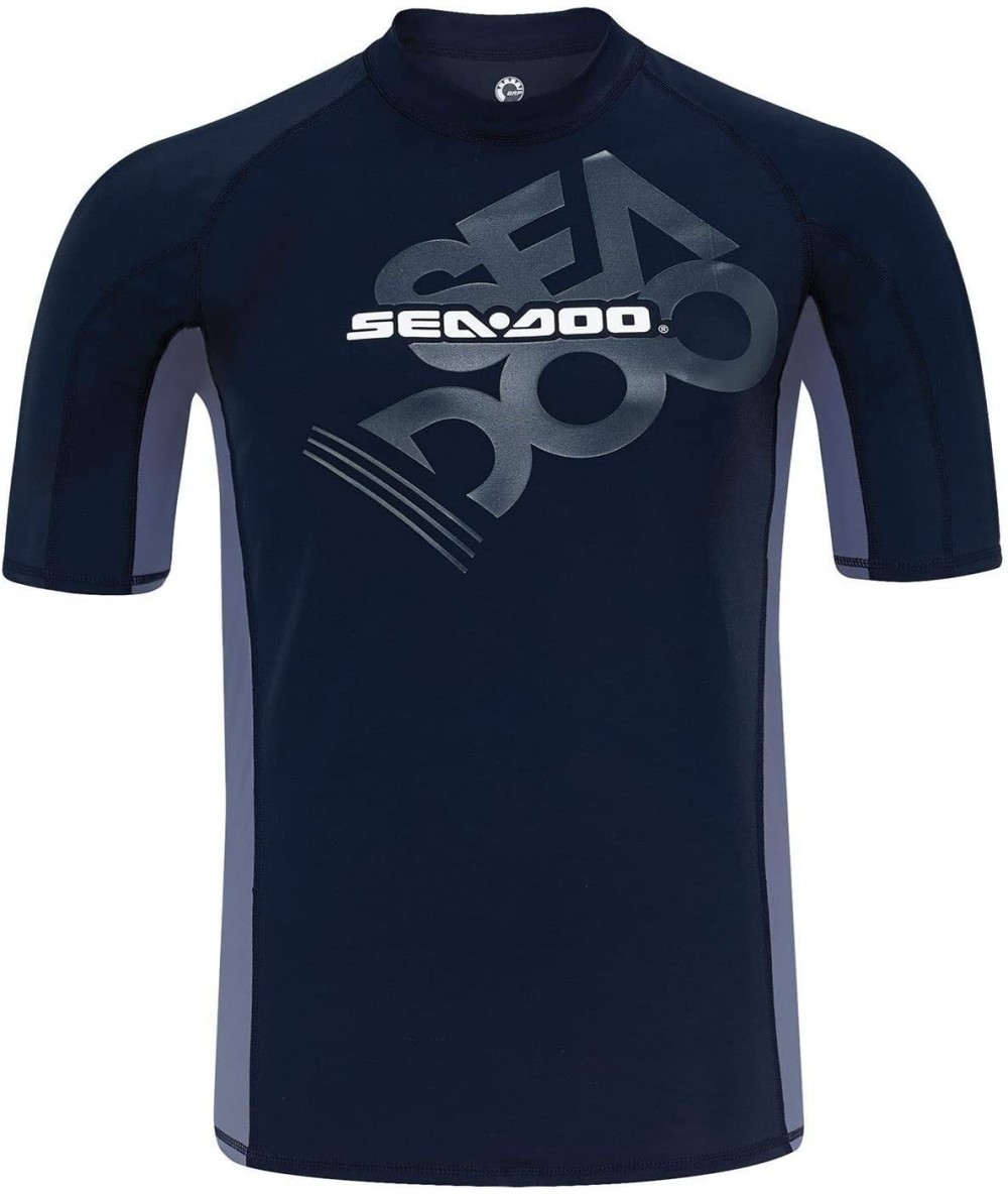 Rash Guards Sea-Doo Short Sleeve Rashguard - Black - CF18OTHHMKU $52.46