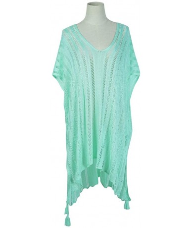 Cover-Ups Summer Dresses-Women's Summer Solid Swimsuit Loose Overall Bikini Beach Swimwear Cover up - Mint Green - CX199QQNU5...