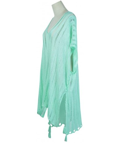 Cover-Ups Summer Dresses-Women's Summer Solid Swimsuit Loose Overall Bikini Beach Swimwear Cover up - Mint Green - CX199QQNU5...