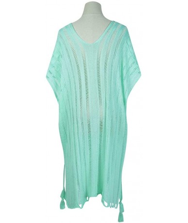 Cover-Ups Summer Dresses-Women's Summer Solid Swimsuit Loose Overall Bikini Beach Swimwear Cover up - Mint Green - CX199QQNU5...