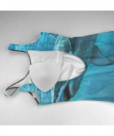 Sets Girls High Cut Bathing Suit Bikini Swimsuit for Leisure Water Park Abstract Great White Shark Ocean Hunting Art 7 - CY19...