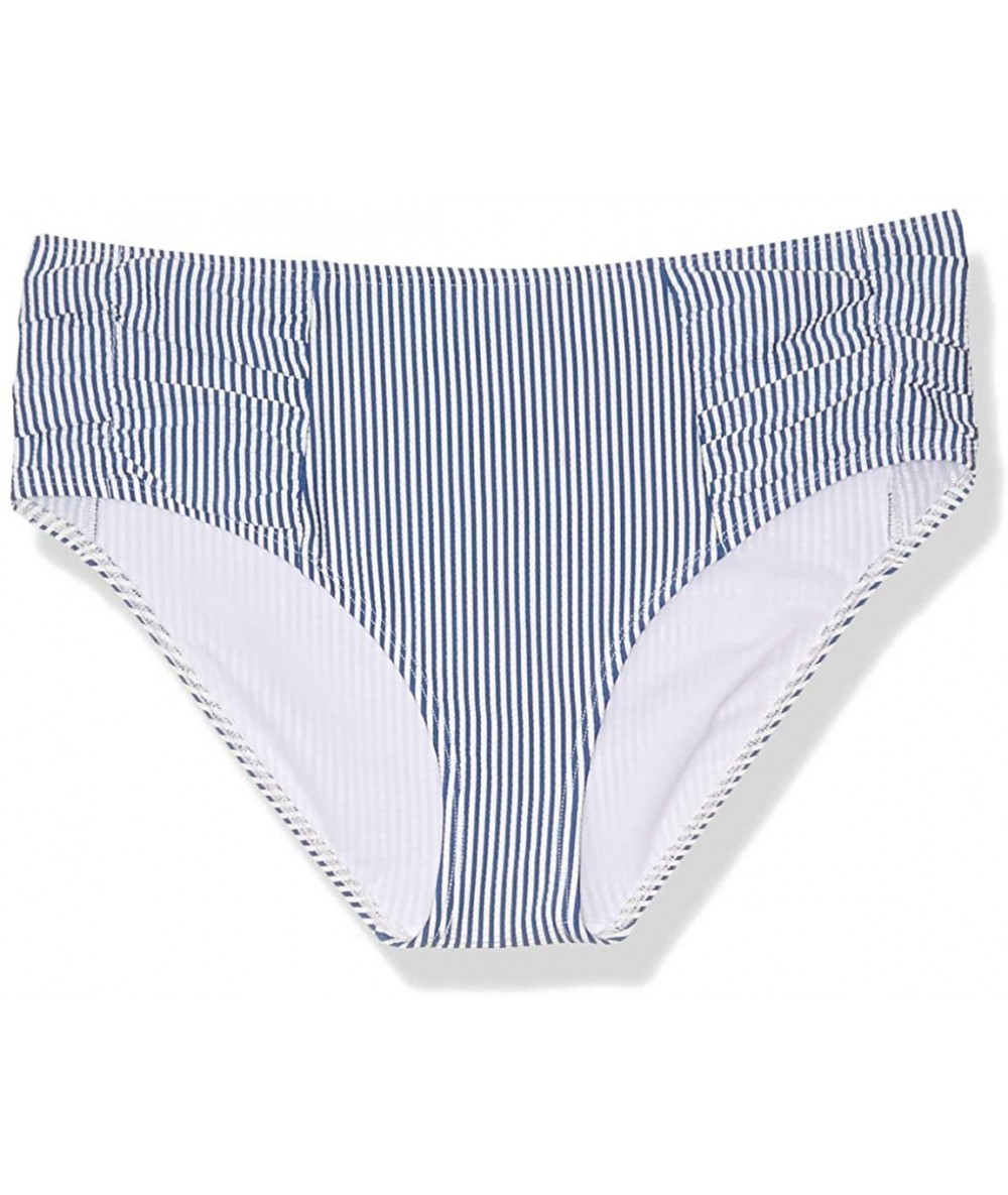 Tankinis Women's Alessia Hi Waist Ruched Bikini Bottom Swimsuit - Saint-tropez Stripe - CV1969LNW5M $78.90