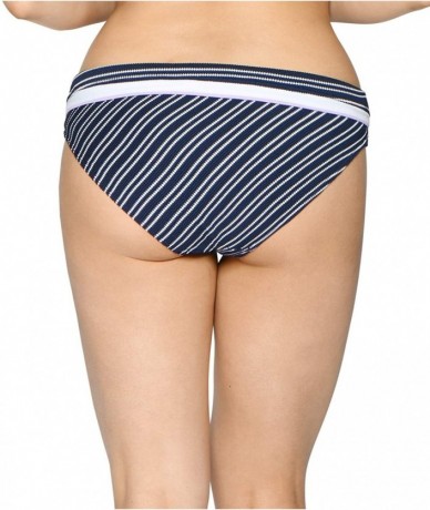 Tankinis Women's Sailor Girl Foldover Brief - Navy Stripe - CO18NMXSGGN $57.52