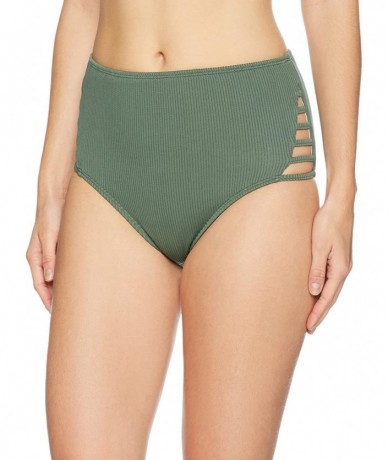 Tankinis Women's Swimwear Strappy High Waist Cheeky Bikini Bottom - Fern Green - CM187ITCGC2 $32.95