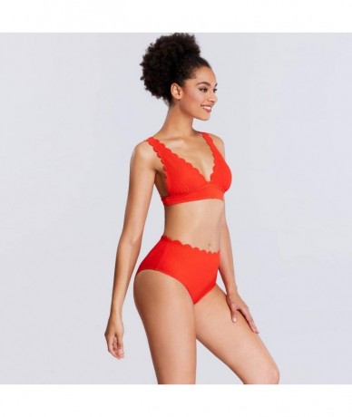 Sets Swimsuits for Women High Waisted Bikini Sexy Two Piece Bathing Suits Tummy Control Swimwear - 9091red - CK19CL4NLXG $46.06