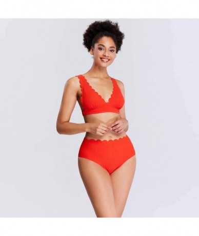 Sets Swimsuits for Women High Waisted Bikini Sexy Two Piece Bathing Suits Tummy Control Swimwear - 9091red - CK19CL4NLXG $46.06