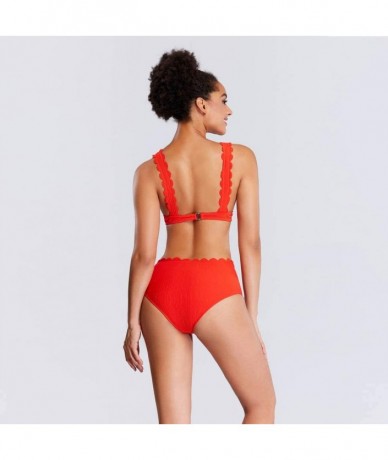 Sets Swimsuits for Women High Waisted Bikini Sexy Two Piece Bathing Suits Tummy Control Swimwear - 9091red - CK19CL4NLXG $46.06