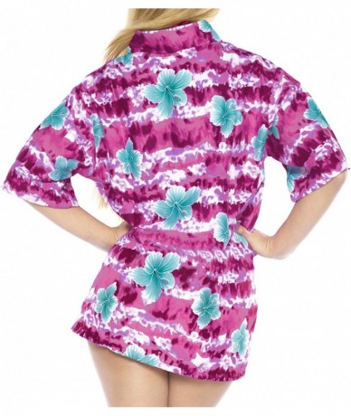 Cover-Ups Womens Hawaiian Blouse Shirt Dress Shirts Short Sleeve Shirts Printed A - Pink_x28 - CH12MXXYMH8 $37.08