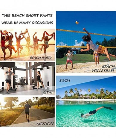 Board Shorts Men's Adjustable Drawstring Elastic Waist Swim Trunks Beach Shorts - Unique Kangaroo Australia - CA19CA4SRW3 $48.32