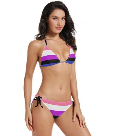 Sets Women's Triangle Bikini Swimsuits Sexy Two Piece Swimwear Set Swimming Bikini Sets - Color10 - CQ190E5DN0M $46.95