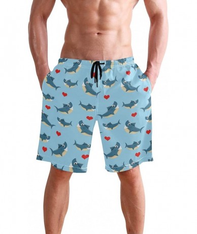 Board Shorts Men's Swim Trunks Wrestle Like You Mean It Quick Dry Beach Board Shorts with Pockets - Shark - CM18QOKLGRX $50.48