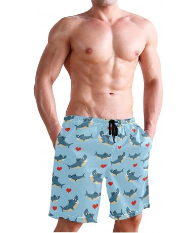 Board Shorts Men's Swim Trunks Wrestle Like You Mean It Quick Dry Beach Board Shorts with Pockets - Shark - CM18QOKLGRX $50.48