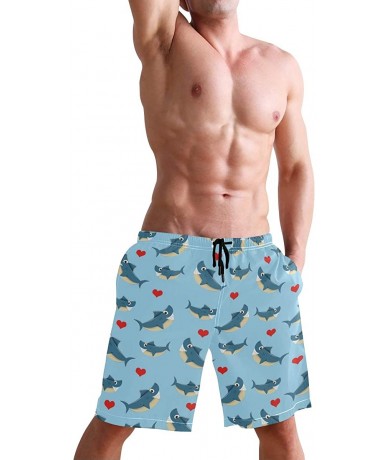 Board Shorts Men's Swim Trunks Wrestle Like You Mean It Quick Dry Beach Board Shorts with Pockets - Shark - CM18QOKLGRX $50.48